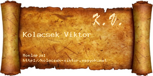 Kolacsek Viktor névjegykártya
